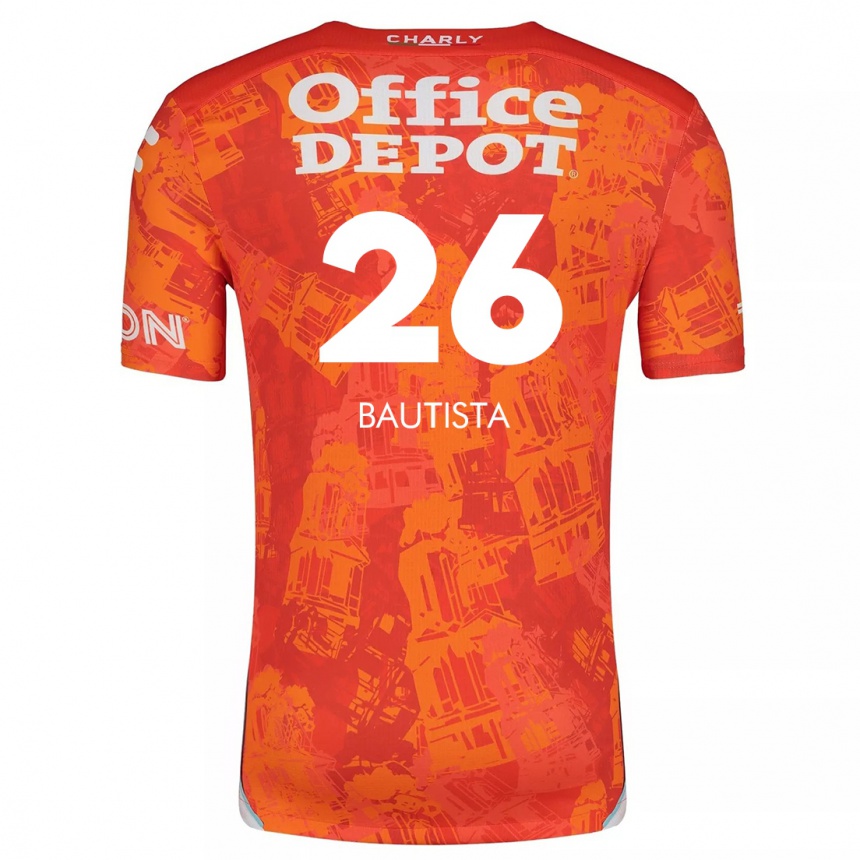 Hombre Fútbol Camiseta Alán Bautista #26 Naranja Blanco 2ª Equipación 2024/25 Perú