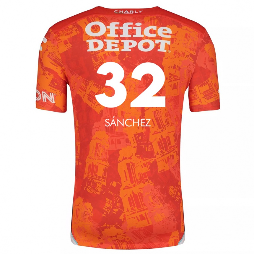 Hombre Fútbol Camiseta Carlos Sánchez #32 Naranja Blanco 2ª Equipación 2024/25 Perú