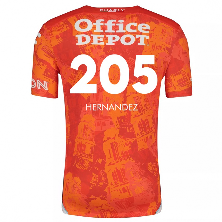 Hombre Fútbol Camiseta Sergio Hernández #205 Naranja Blanco 2ª Equipación 2024/25 Perú