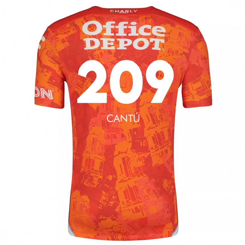 Hombre Fútbol Camiseta Juan Cantú #209 Naranja Blanco 2ª Equipación 2024/25 Perú