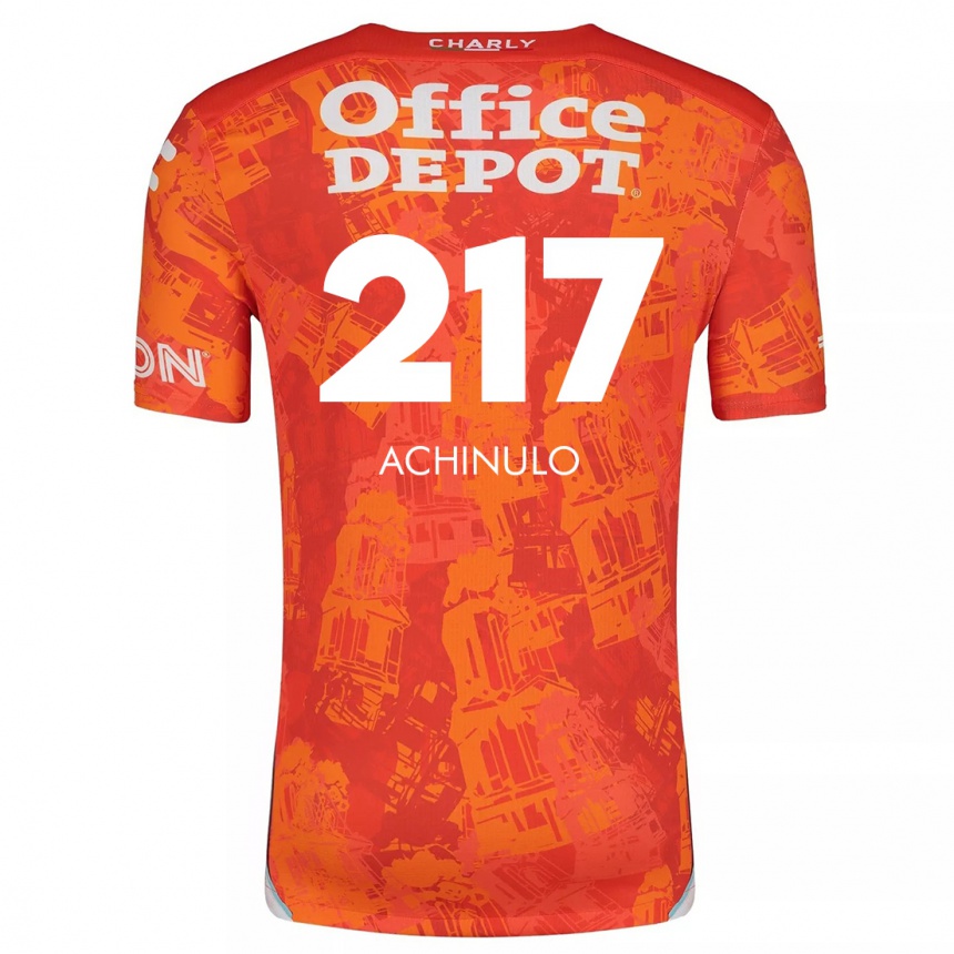 Hombre Fútbol Camiseta Princewill Achinulo #217 Naranja Blanco 2ª Equipación 2024/25 Perú