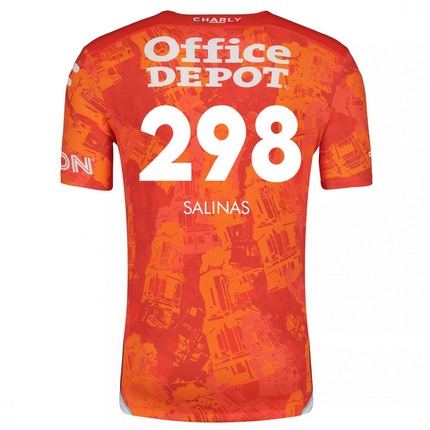 Hombre Fútbol Camiseta Jesús Salinas #298 Naranja Blanco 2ª Equipación 2024/25 Perú