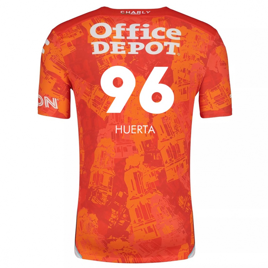 Hombre Fútbol Camiseta Edwin Huerta #96 Naranja Blanco 2ª Equipación 2024/25 Perú