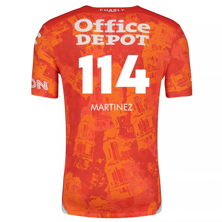 Hombre Fútbol Camiseta Jesús Martínez #114 Naranja Blanco 2ª Equipación 2024/25 Perú