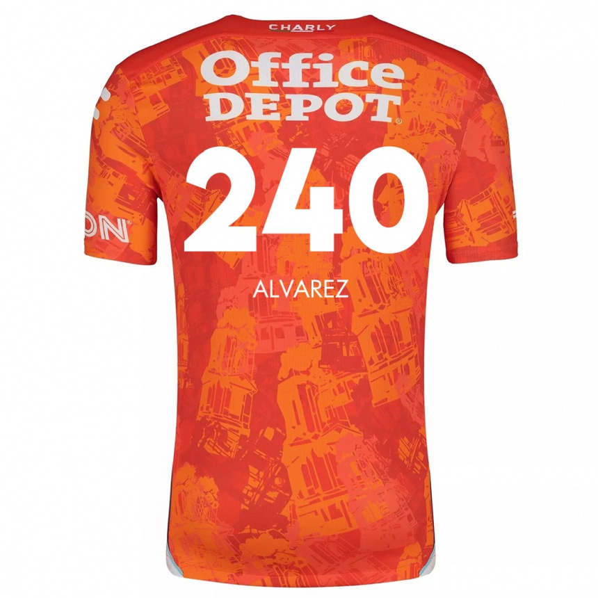 Hombre Fútbol Camiseta Gael Álvarez #240 Naranja Blanco 2ª Equipación 2024/25 Perú