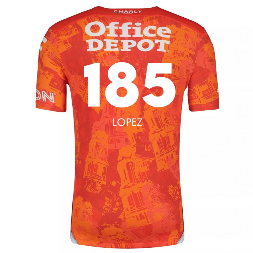 Hombre Fútbol Camiseta René López #185 Naranja Blanco 2ª Equipación 2024/25 Perú