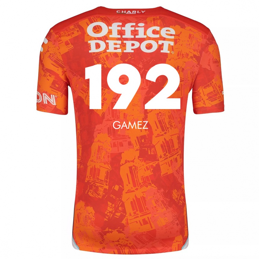 Hombre Fútbol Camiseta Jonathan Gámez #192 Naranja Blanco 2ª Equipación 2024/25 Perú