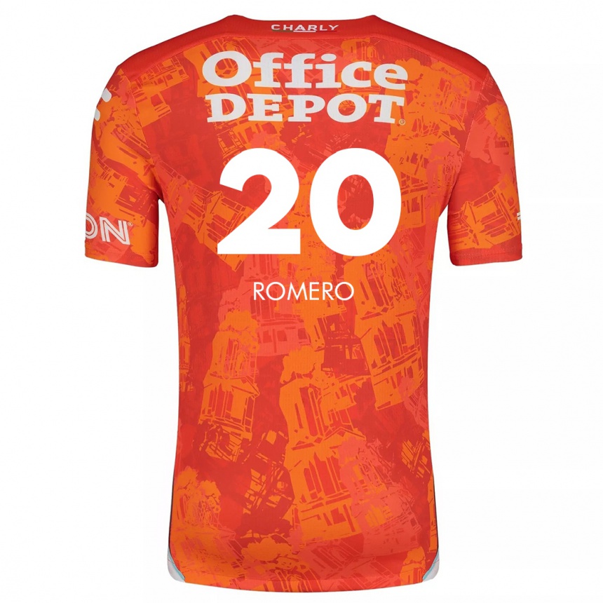 Hombre Fútbol Camiseta Tamara Romero #20 Naranja Blanco 2ª Equipación 2024/25 Perú