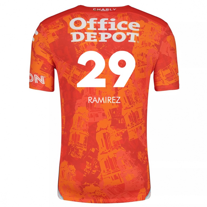 Hombre Fútbol Camiseta Elliana Ramirez #29 Naranja Blanco 2ª Equipación 2024/25 Perú