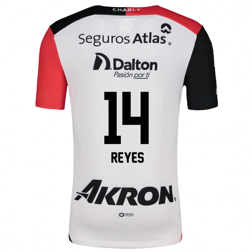 Hombre Fútbol Camiseta Luis Reyes #14 Blanco Rojo Negro 2ª Equipación 2024/25 Perú