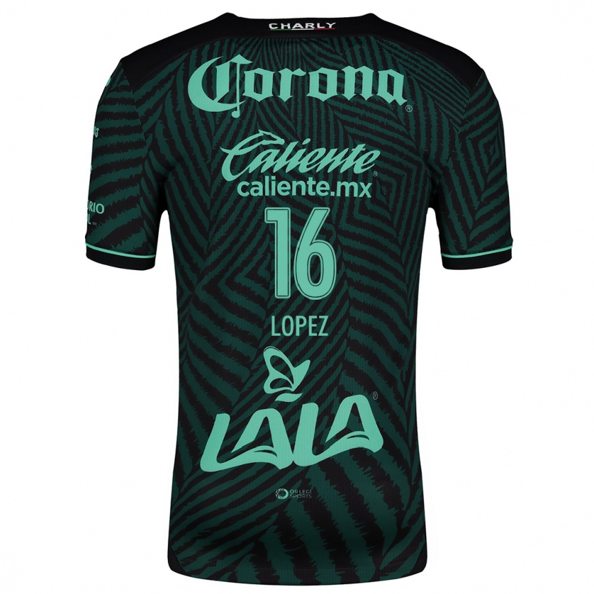 Hombre Fútbol Camiseta Aldo López #16 Verde Negro 2ª Equipación 2024/25 Perú