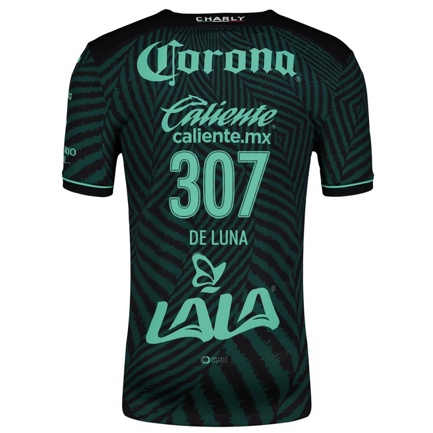 Hombre Fútbol Camiseta Eduardo De Luna #307 Verde Negro 2ª Equipación 2024/25 Perú