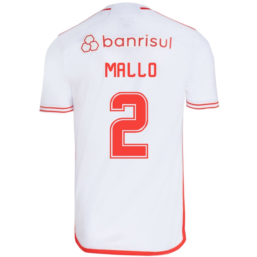 Hombre Fútbol Camiseta Hugo Mallo #2 Blanco Rojo 2ª Equipación 2024/25 Perú