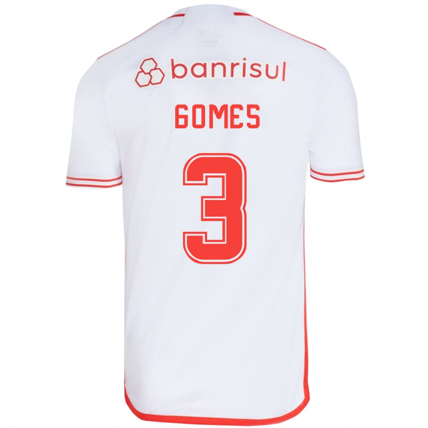 Hombre Fútbol Camiseta Igor Gomes #3 Blanco Rojo 2ª Equipación 2024/25 Perú