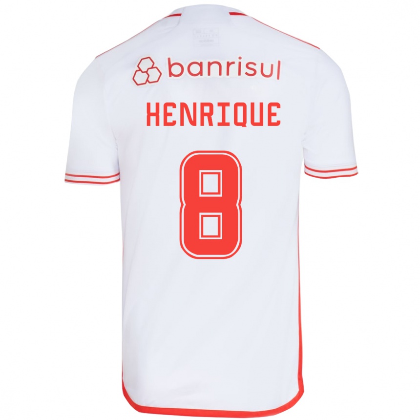 Hombre Fútbol Camiseta Bruno Henrique #8 Blanco Rojo 2ª Equipación 2024/25 Perú