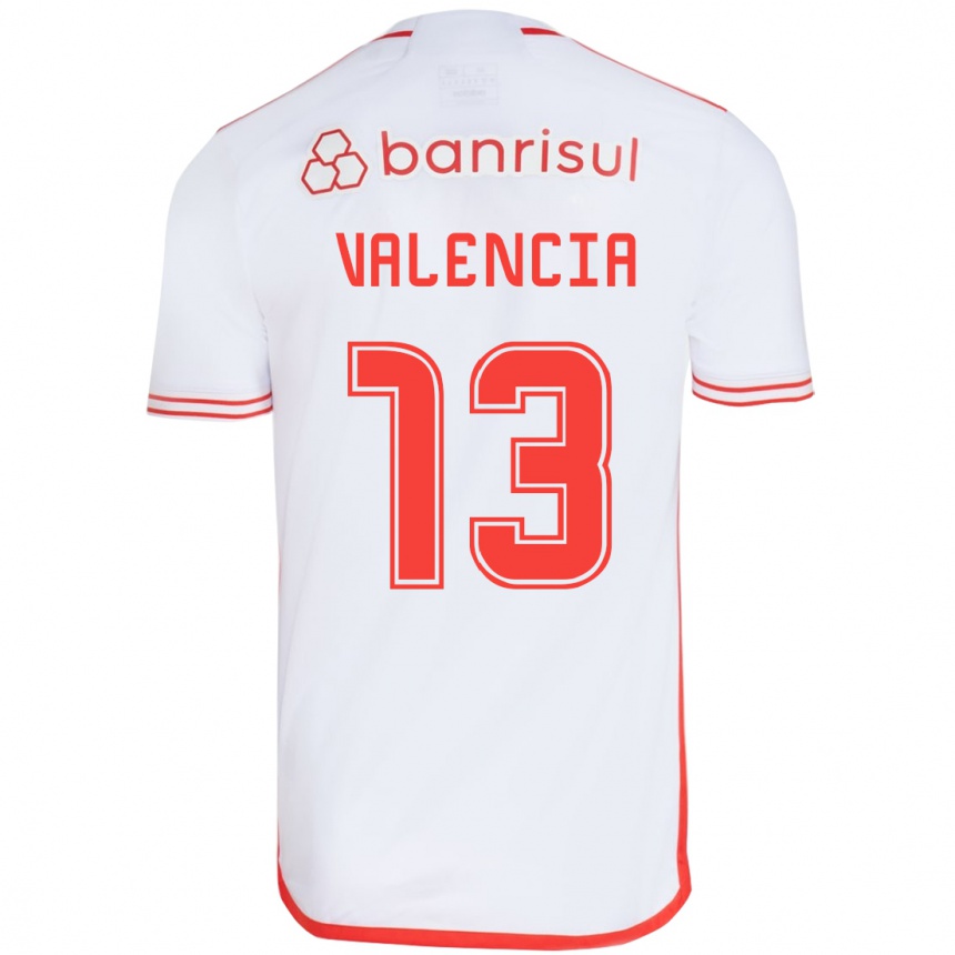 Hombre Fútbol Camiseta Enner Valencia #13 Blanco Rojo 2ª Equipación 2024/25 Perú