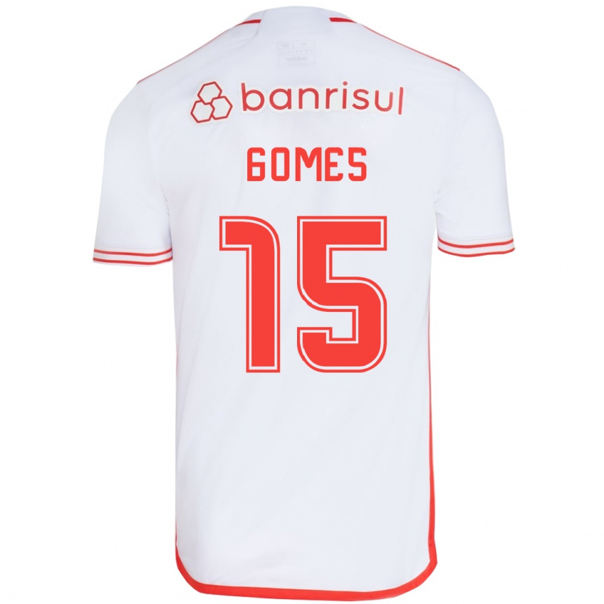 Hombre Fútbol Camiseta Bruno Gomes #15 Blanco Rojo 2ª Equipación 2024/25 Perú