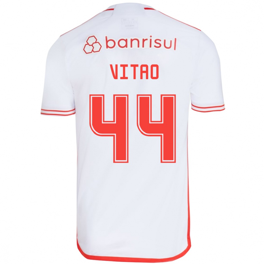 Hombre Fútbol Camiseta Vitão #44 Blanco Rojo 2ª Equipación 2024/25 Perú