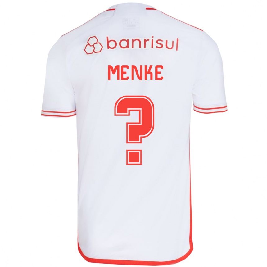 Hombre Fútbol Camiseta Henrique Menke #0 Blanco Rojo 2ª Equipación 2024/25 Perú