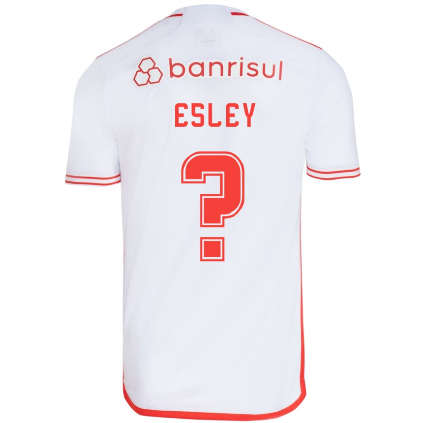 Hombre Fútbol Camiseta Esley #0 Blanco Rojo 2ª Equipación 2024/25 Perú