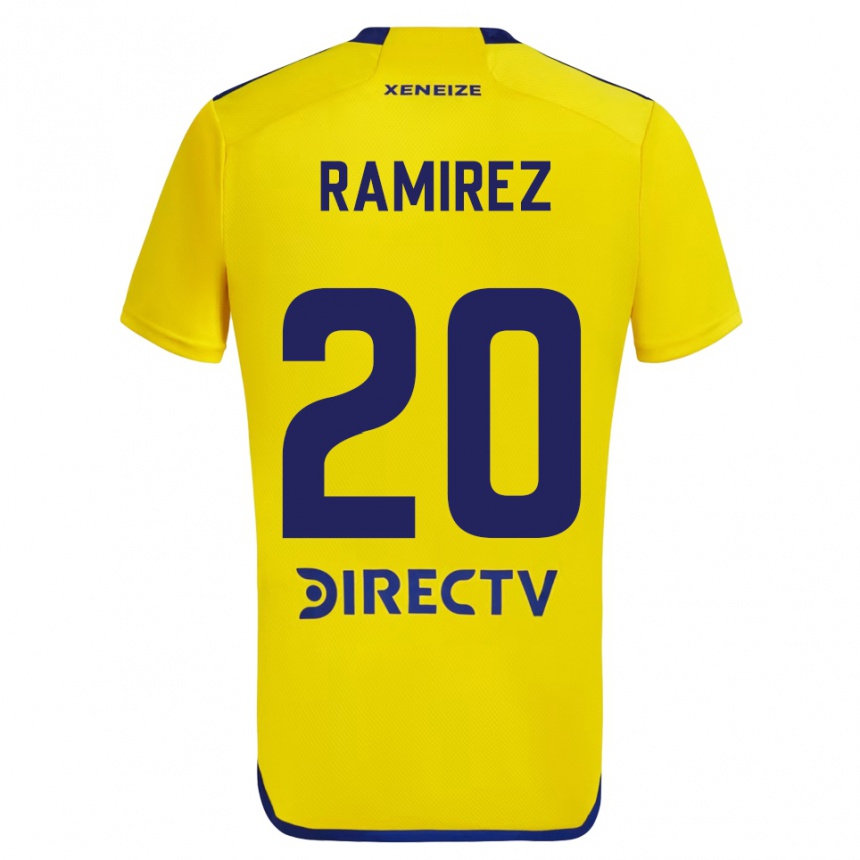 Hombre Fútbol Camiseta Juan Ramírez #20 Amarillo Azul 2ª Equipación 2024/25 Perú