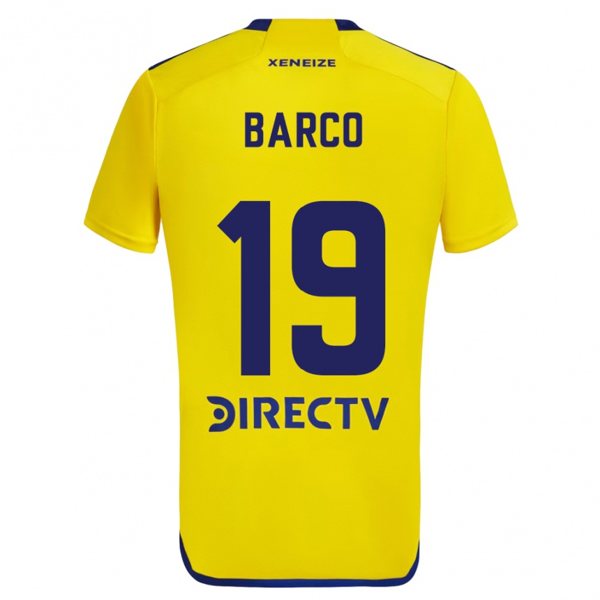 Hombre Fútbol Camiseta Valentín Barco #19 Amarillo Azul 2ª Equipación 2024/25 Perú