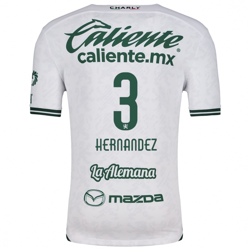 Hombre Fútbol Camiseta Pedro Hernández #3 Blanco Verde 2ª Equipación 2024/25 Perú