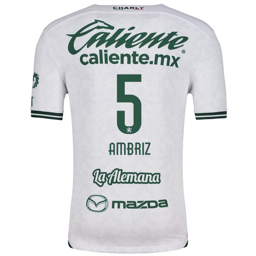 Hombre Fútbol Camiseta Fidel Ambríz #5 Blanco Verde 2ª Equipación 2024/25 Perú