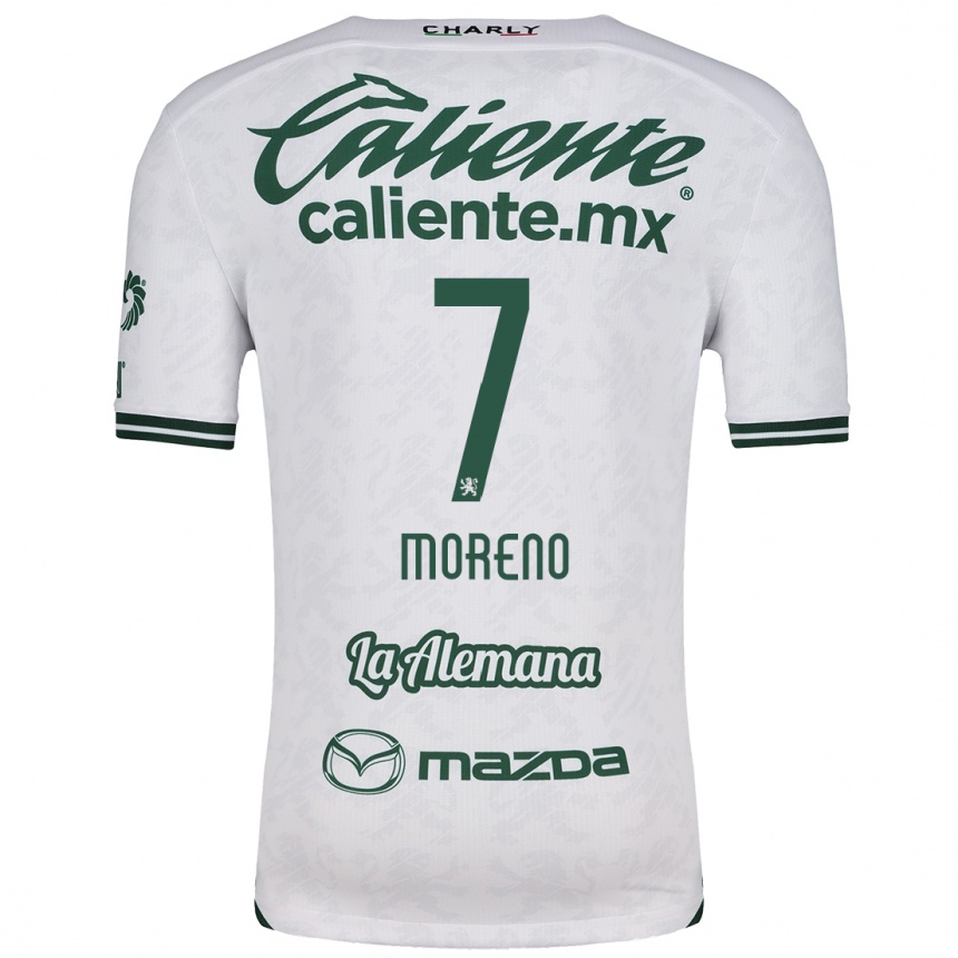 Hombre Fútbol Camiseta Iván Moreno #7 Blanco Verde 2ª Equipación 2024/25 Perú