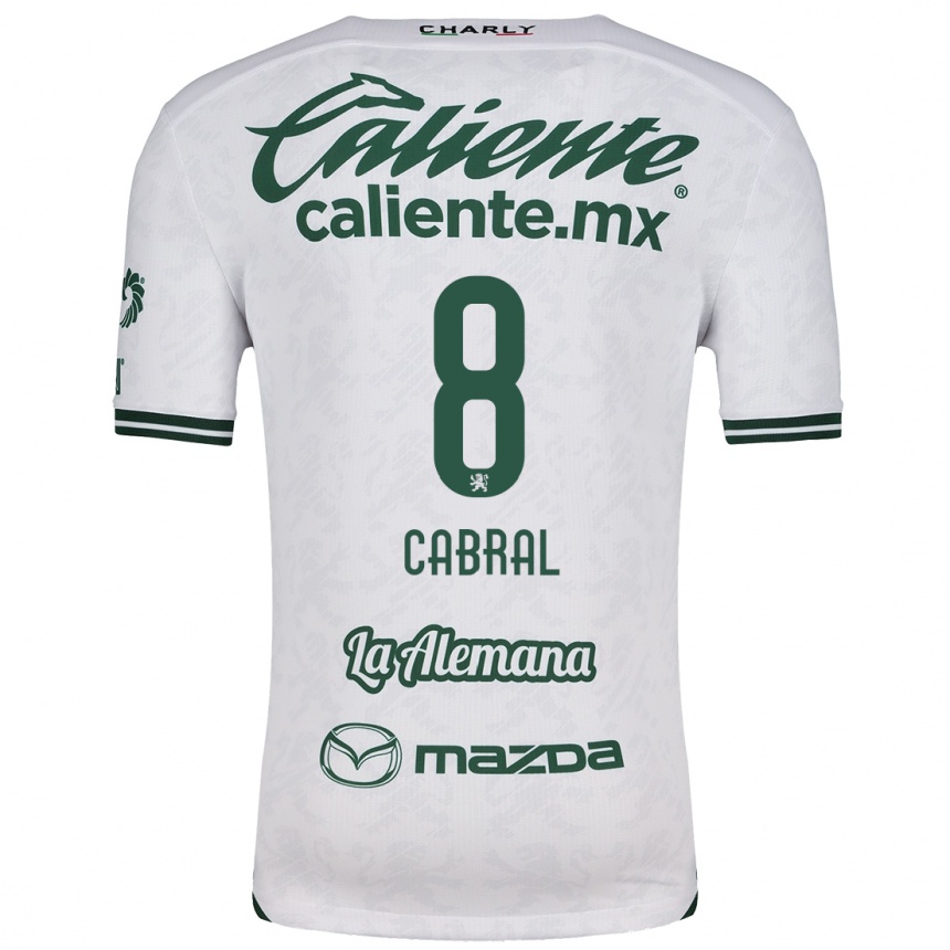 Hombre Fútbol Camiseta Luciano Cabral #8 Blanco Verde 2ª Equipación 2024/25 Perú