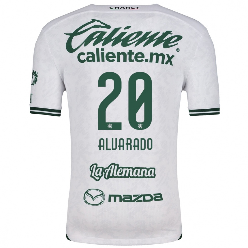 Hombre Fútbol Camiseta Alfonso Alvarado #20 Blanco Verde 2ª Equipación 2024/25 Perú