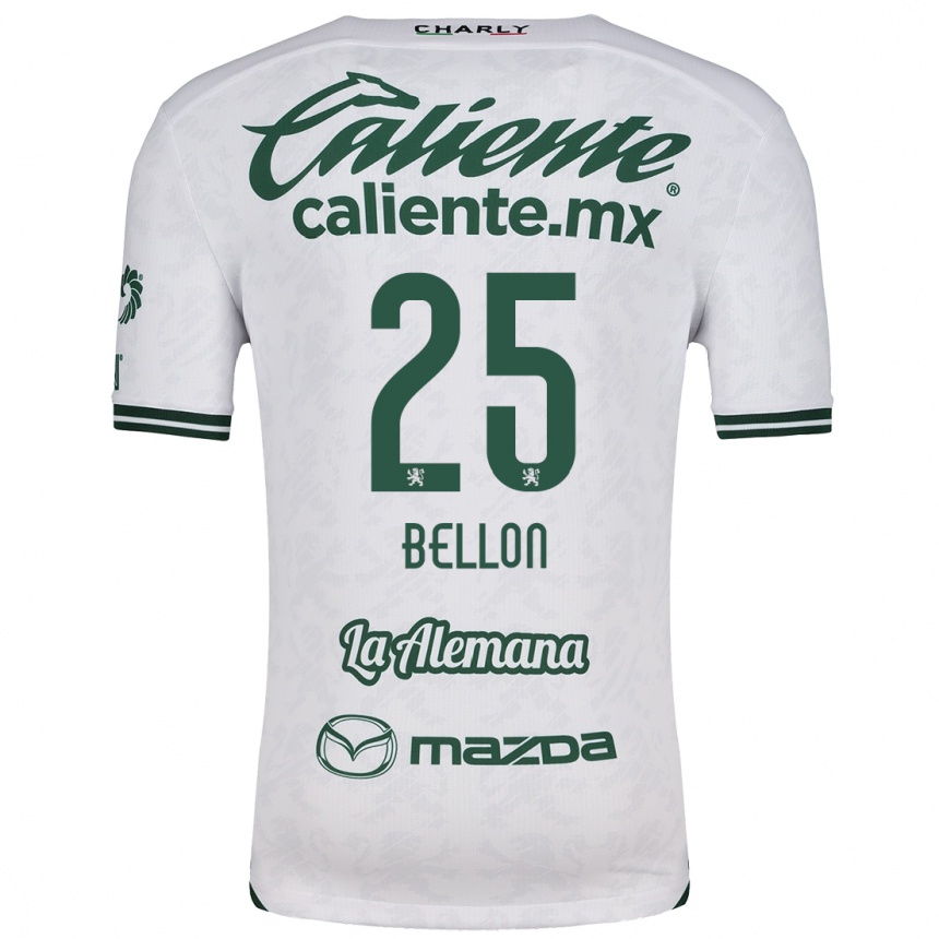 Hombre Fútbol Camiseta Paul Bellón #25 Blanco Verde 2ª Equipación 2024/25 Perú