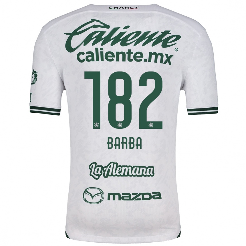 Hombre Fútbol Camiseta Austin Barba #182 Blanco Verde 2ª Equipación 2024/25 Perú