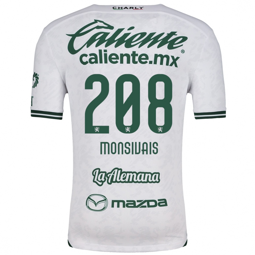 Hombre Fútbol Camiseta Daniel Monsivaís #208 Blanco Verde 2ª Equipación 2024/25 Perú