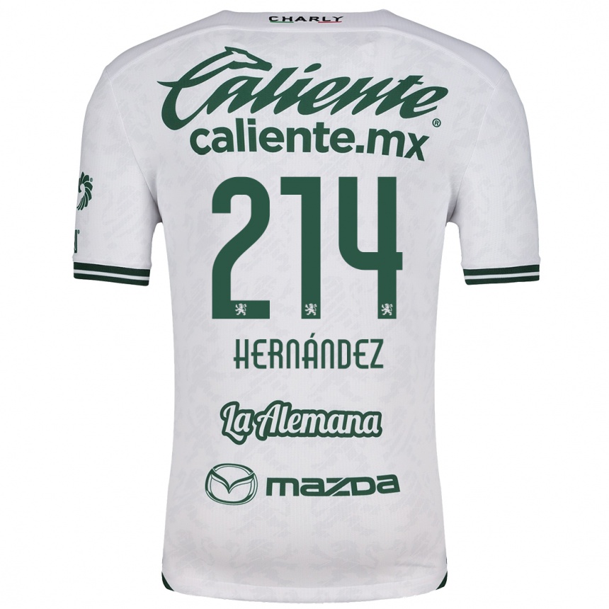 Hombre Fútbol Camiseta Iván Hernández #214 Blanco Verde 2ª Equipación 2024/25 Perú