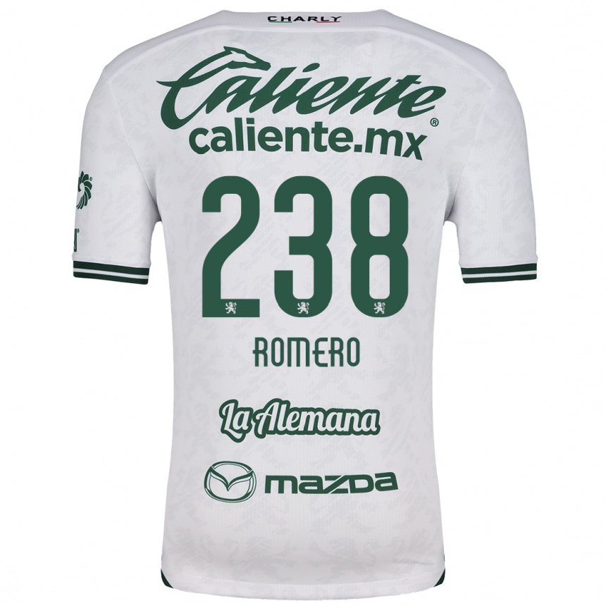 Hombre Fútbol Camiseta Paulo Romero #238 Blanco Verde 2ª Equipación 2024/25 Perú