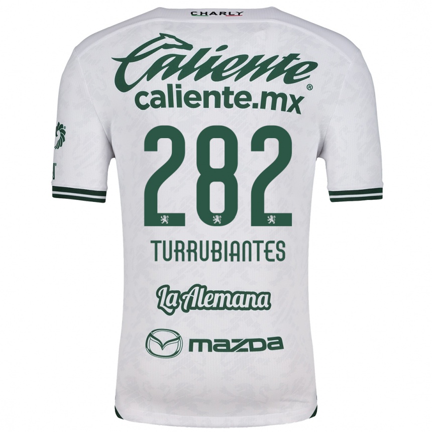 Hombre Fútbol Camiseta Abdon Turrubiantes #282 Blanco Verde 2ª Equipación 2024/25 Perú