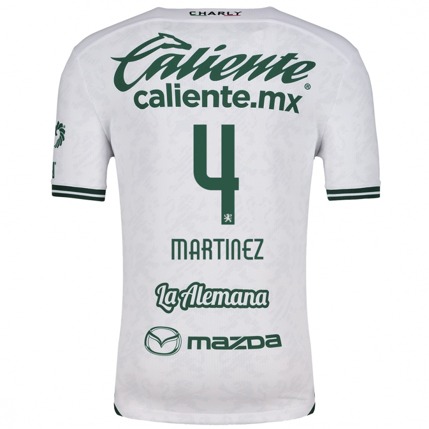 Hombre Fútbol Camiseta Mitzi Martínez #4 Blanco Verde 2ª Equipación 2024/25 Perú