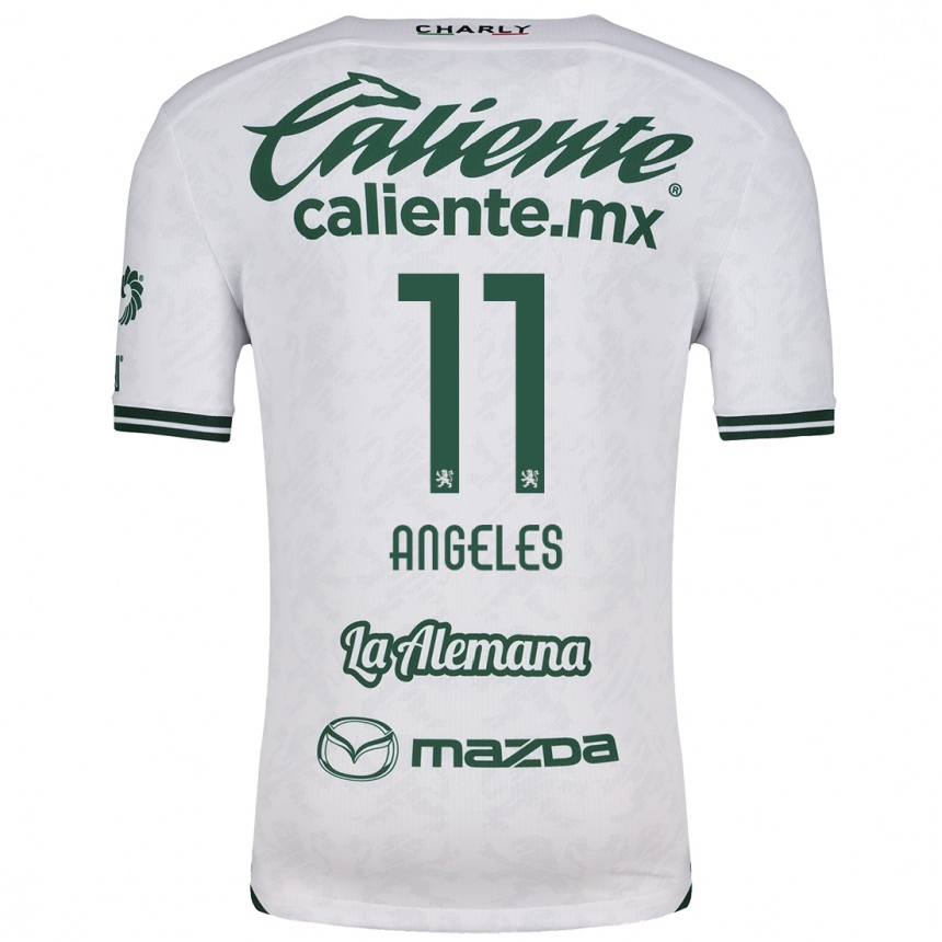 Hombre Fútbol Camiseta Lizbeth Ángeles #11 Blanco Verde 2ª Equipación 2024/25 Perú