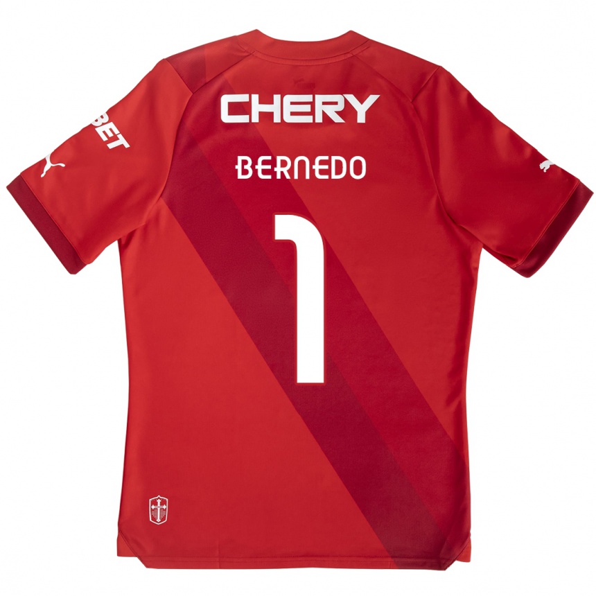 Hombre Fútbol Camiseta Vicente Bernedo #1 Rojo Blanco 2ª Equipación 2024/25 Perú