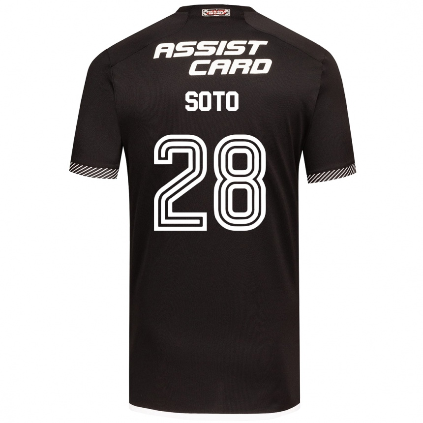 Hombre Fútbol Camiseta Lucas Soto #28 Blanco Negro 2ª Equipación 2024/25 Perú