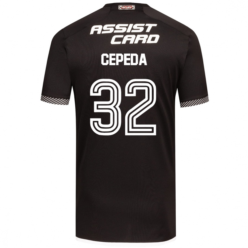 Hombre Fútbol Camiseta Lucas Cepeda #32 Blanco Negro 2ª Equipación 2024/25 Perú