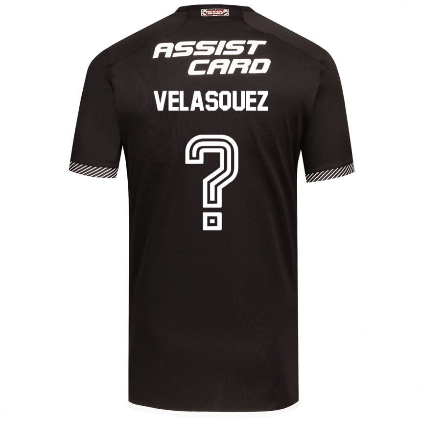 Hombre Fútbol Camiseta Milovan Velásquez #0 Blanco Negro 2ª Equipación 2024/25 Perú