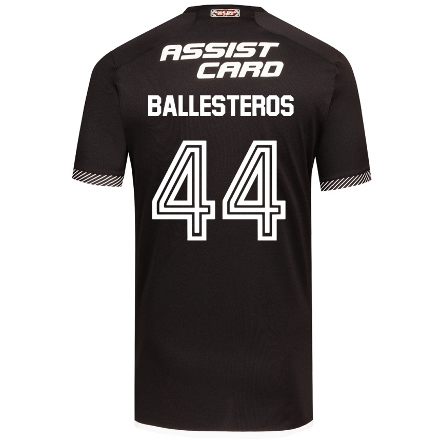 Hombre Fútbol Camiseta Martín Ballesteros #44 Blanco Negro 2ª Equipación 2024/25 Perú