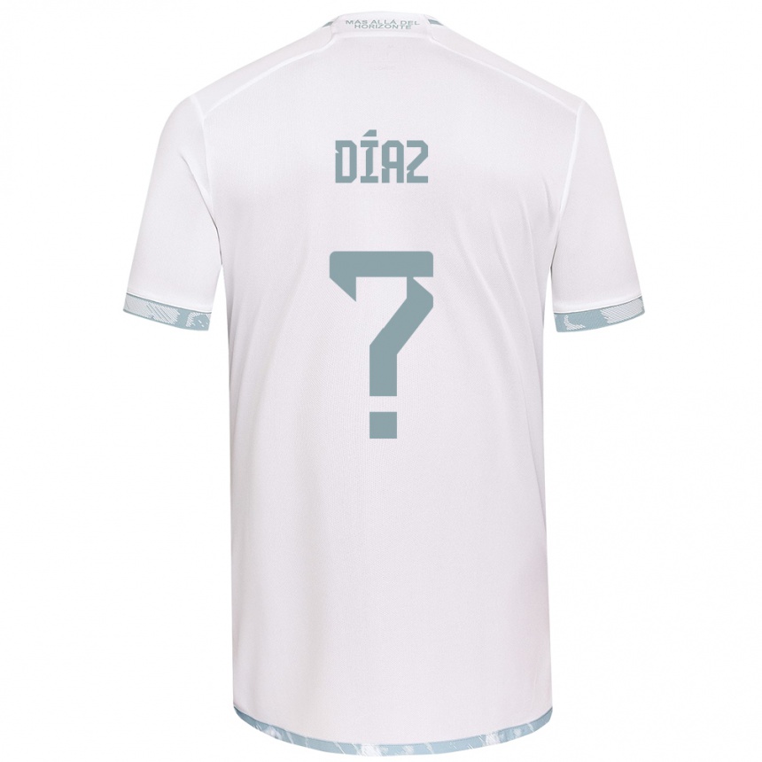 Hombre Fútbol Camiseta Antonio Díaz #0 Gris Blanco 2ª Equipación 2024/25 Perú