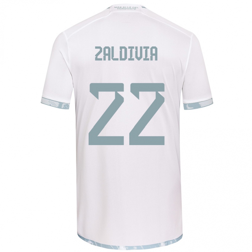 Hombre Fútbol Camiseta Matías Zaldivia #22 Gris Blanco 2ª Equipación 2024/25 Perú