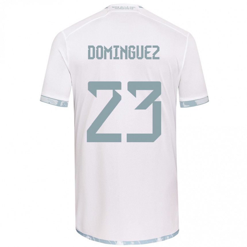 Hombre Fútbol Camiseta Nery Domínguez #23 Gris Blanco 2ª Equipación 2024/25 Perú