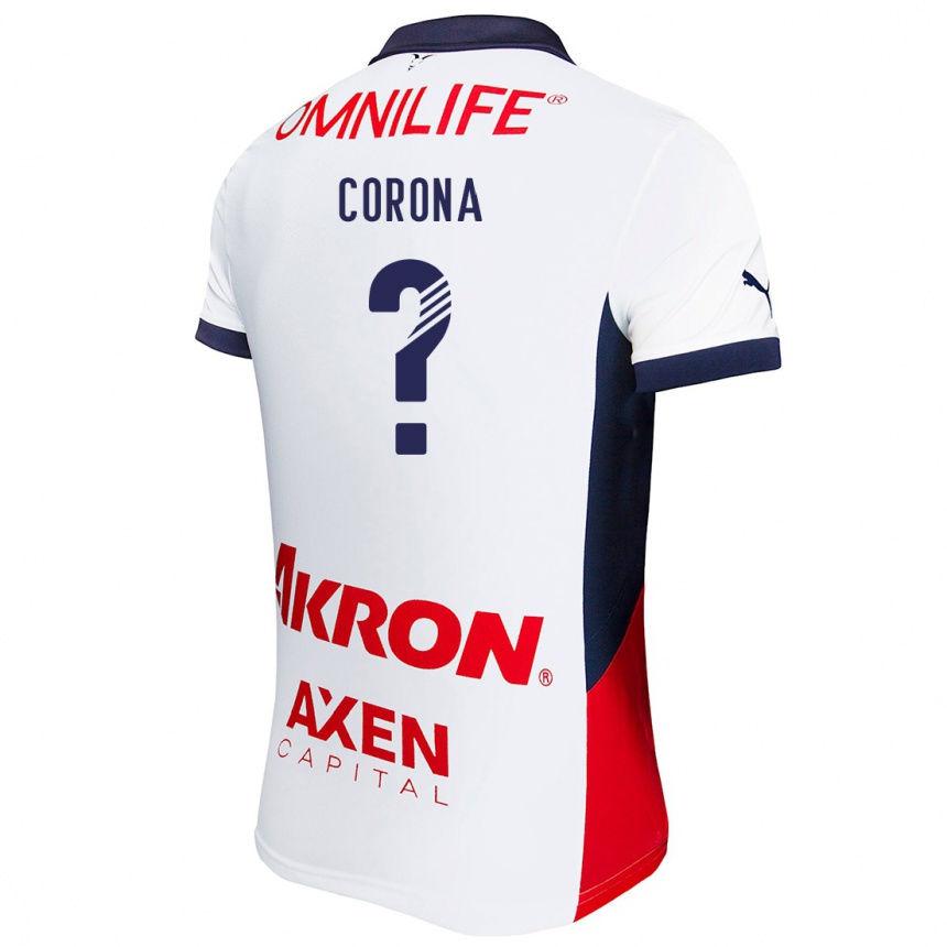 Hombre Fútbol Camiseta Ever Corona #0 Blanco Rojo Azul 2ª Equipación 2024/25 Perú