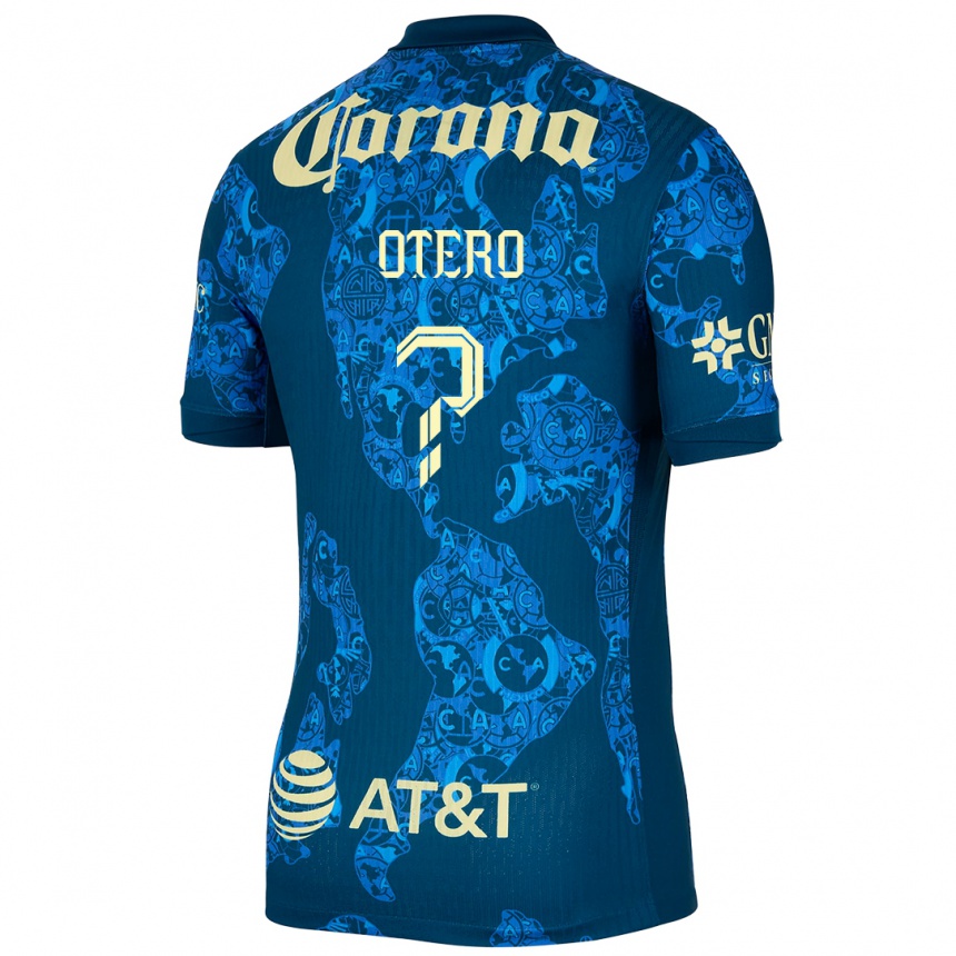 Hombre Fútbol Camiseta Juan Otero #0 Azul Amarillo 2ª Equipación 2024/25 Perú