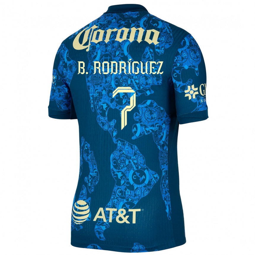 Hombre Fútbol Camiseta Brian Rodríguez #7 Azul Amarillo 2ª Equipación 2024/25 Perú